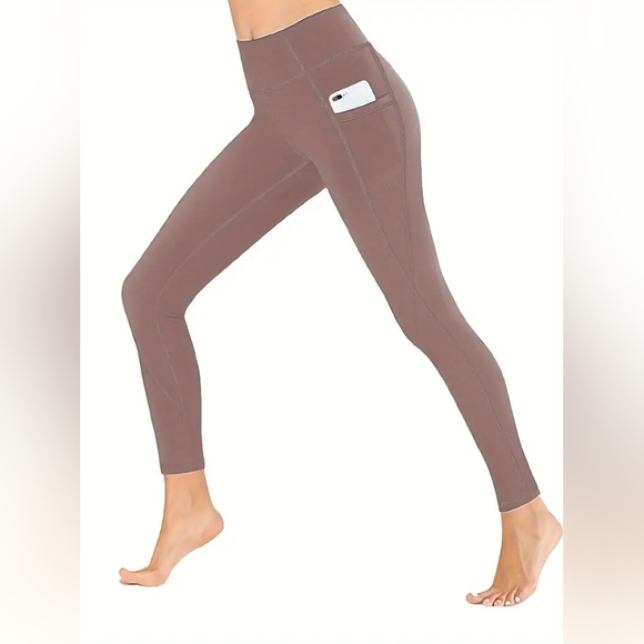 Pants - Women's Yoga Pant Tummy Control High Waist Leggings with Pocket
